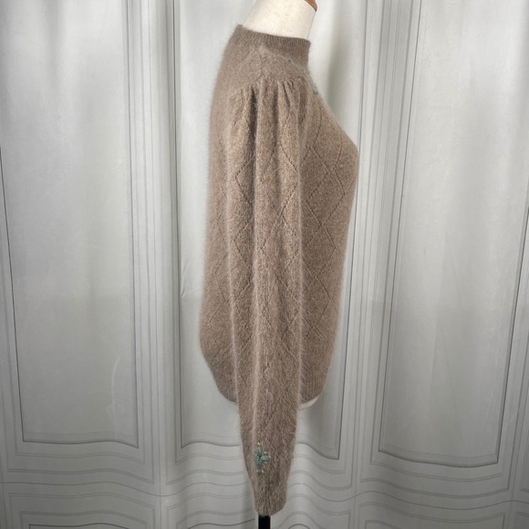 Vintage Stanley Blacker Angora Lambswool Embroidered Cardigan Medium - Picture 5 of 13